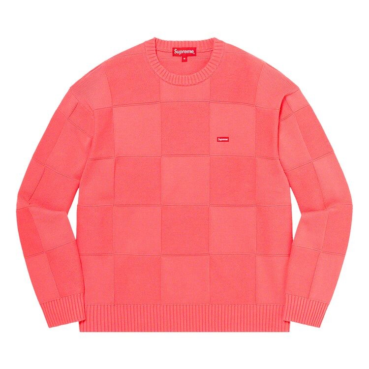 

Свитер Supreme Tonal Checkerboard Small Box Sweater Coral, оранжевый