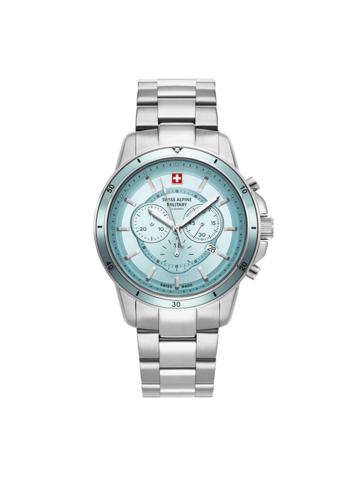 

Swiss Military Кварцевые часы 7089.9131SAM в серебристо-бирюзовом цвете