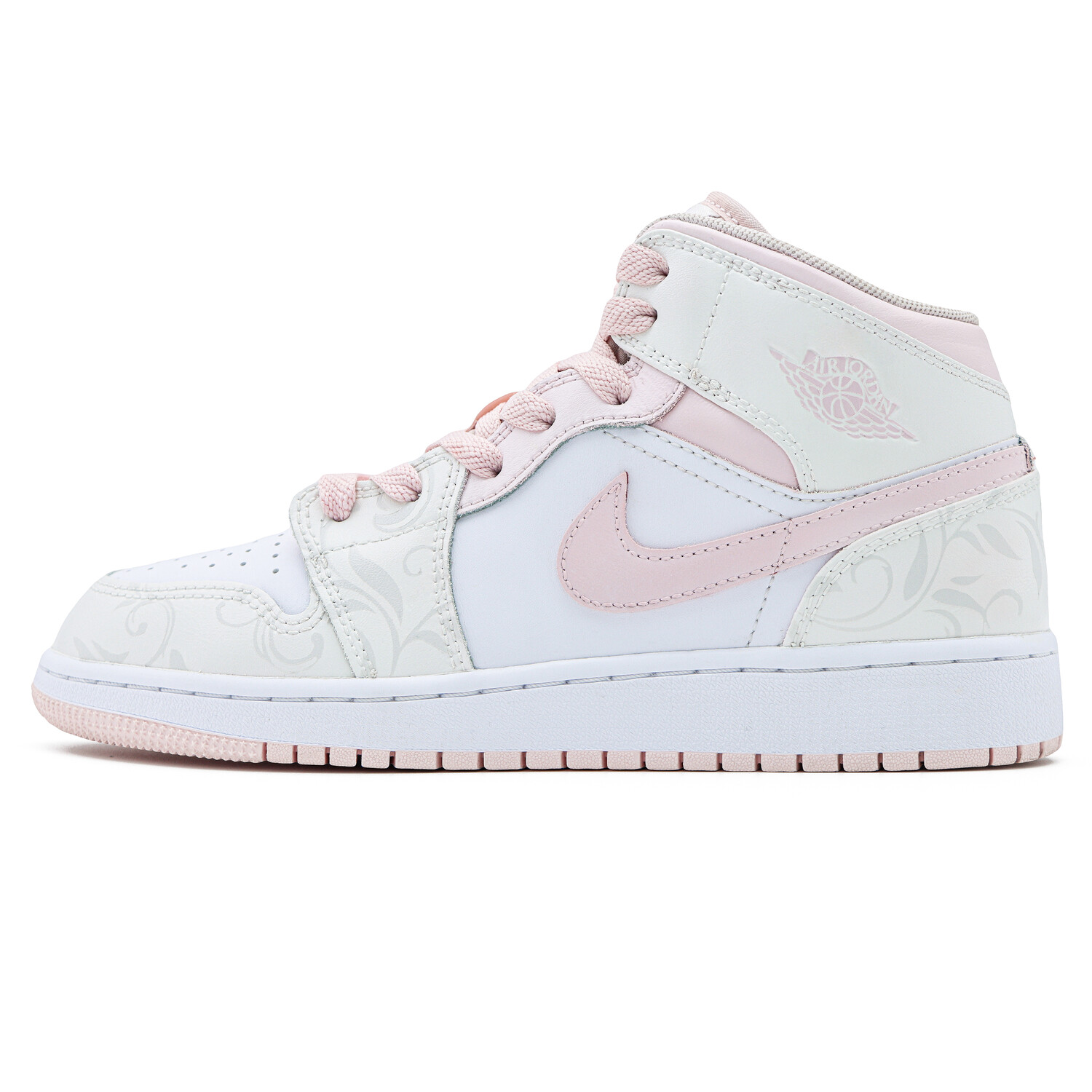 Кроссовки Air Jordan 1 Vintage Basketball Shoes Women's Mid-top Pink/white, розовый