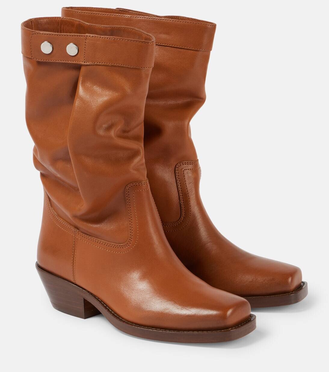 Ботильоны кожаные Ademe Isabel Marant, цвет havana