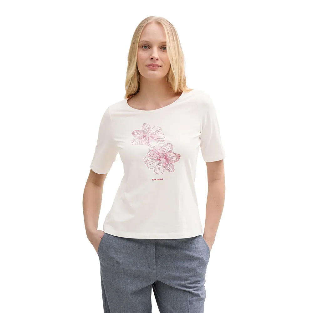 

Футболка с коротким рукавом Tom Tailor 1047062 Basic Print, белый