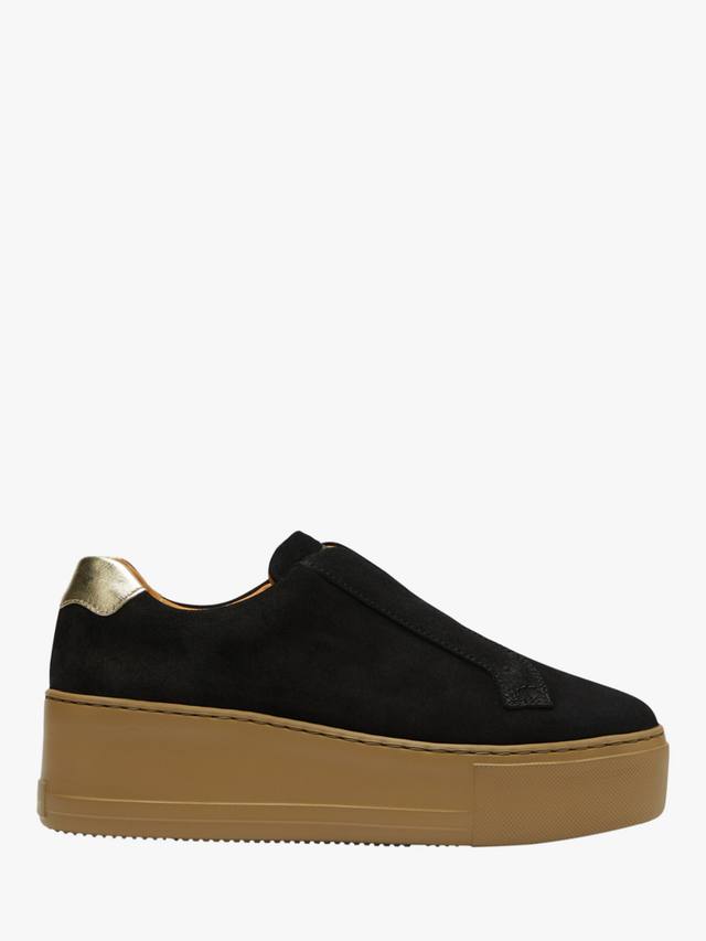 Тренеры Park Up Laceless на платформе из замши Russell & Bromley, Black
