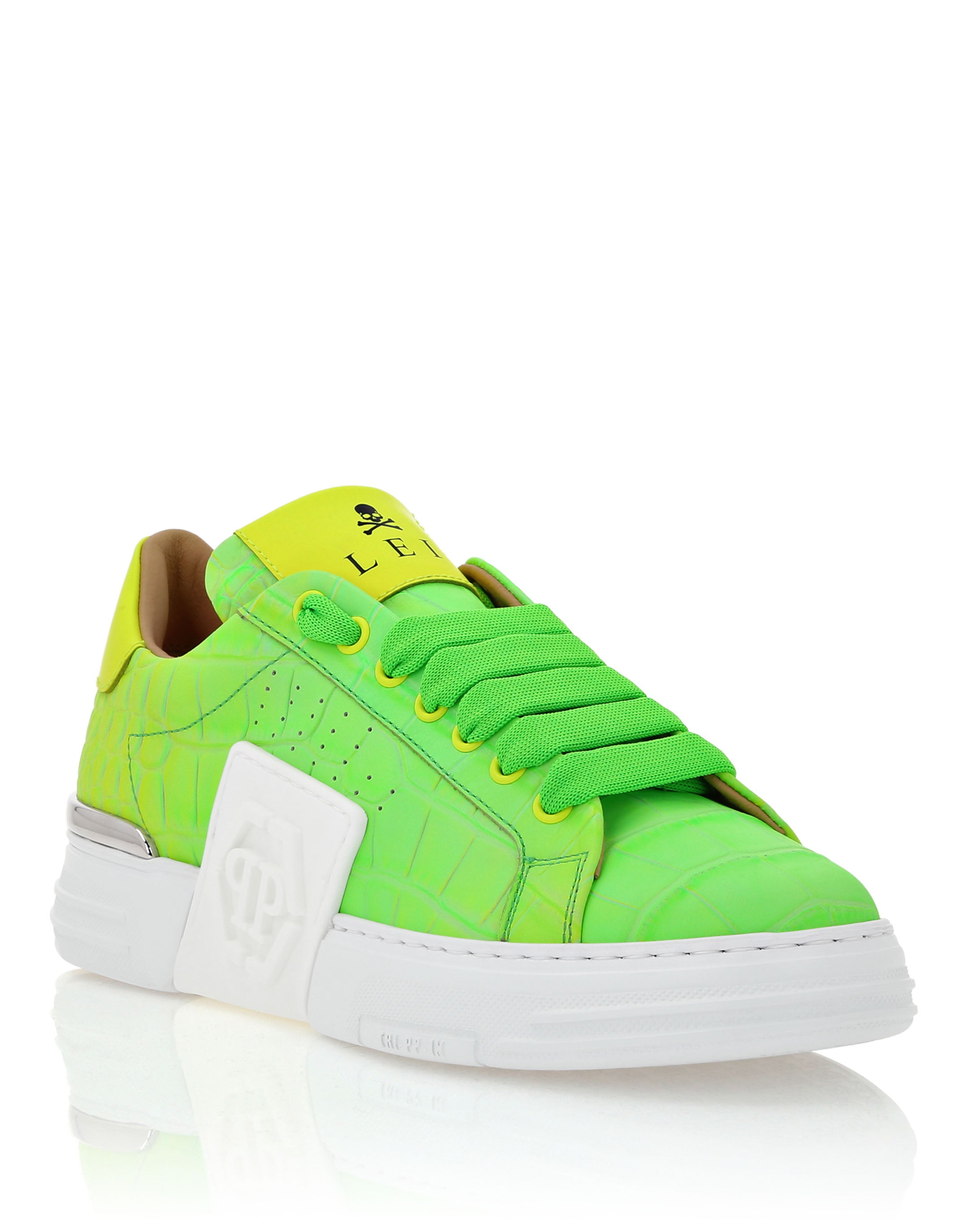 

КРОССОВКИ LO-TOP PHANTOM KICK$ COCCO PHILIPP PLEIN, цвет green fluo/yellow fluo