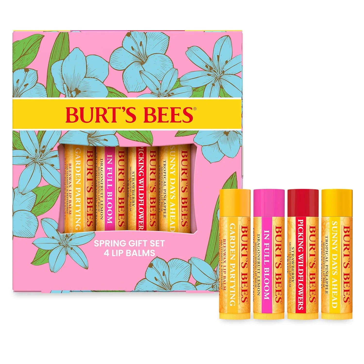 Подарочный набор бальзамов для губ Burt's Bees In Full Bloom, 4 шт. по 4.25 г Burt'S Bees