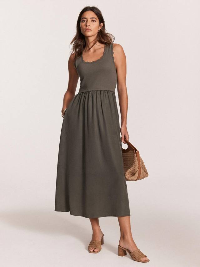 

Плетеное платье миди Ail Mint Velvet, Khaki