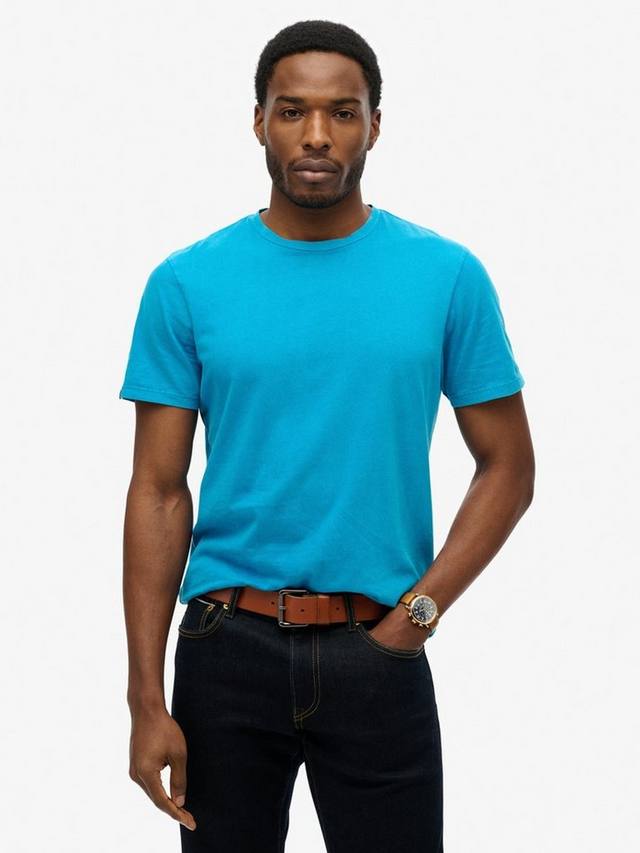 

Хлопчатобумажная футболка regular fit с коротким рукавом essential Superdry, цвет Washed Atomic Blue