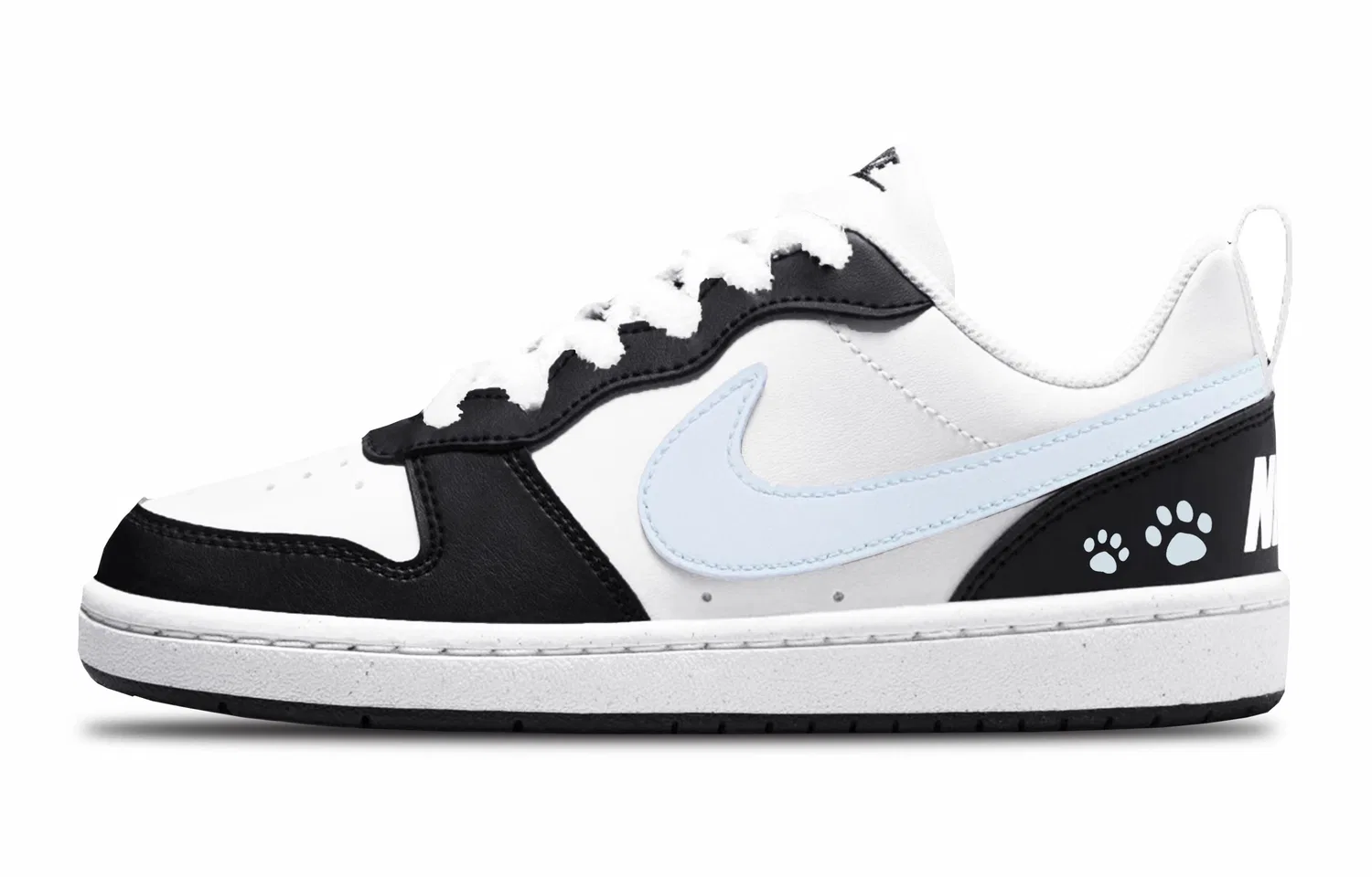 Кроссовки для скейтбординга Court Borough Black With Blue Print Low top Kids' Skateboarding Shoes Black Teenagers Nike