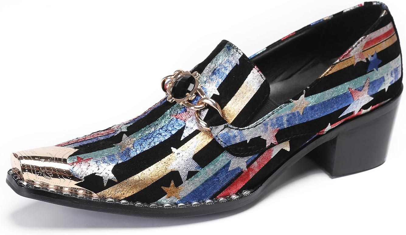 

Мужские лоферы Santimon, диско-вечеринка, повседневная обувь слипоны, кожаные лоферы с металлическим носком, западная мода, бальные, свадебные, выпускные, туфли под смокинг для мужчин, Color