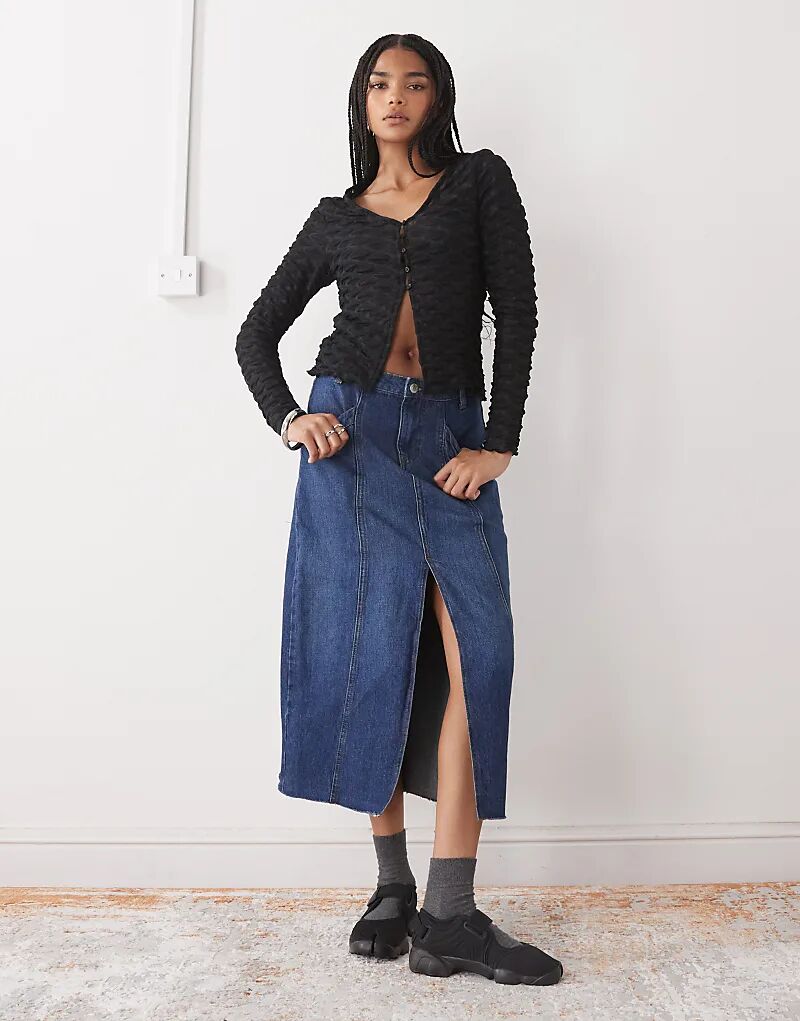 

Текстурированный кардиган COLLUSION с длинными рукавами черного цвета