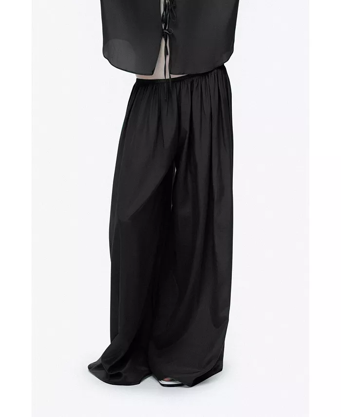 

Женские струящиеся брюки широкого кроя NOCTURNE, черный