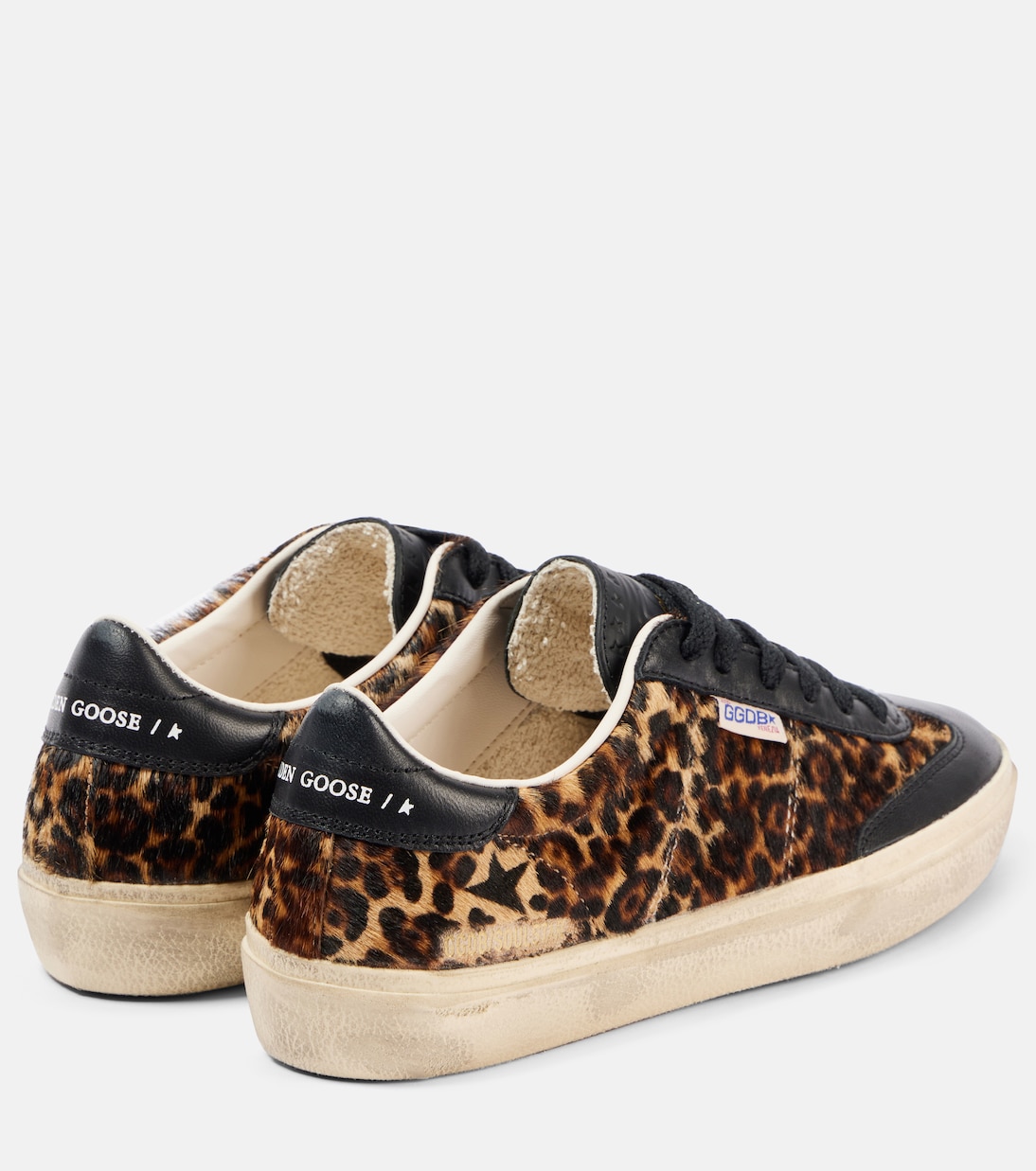 Soul Star кеды из кожи с леопардовым принтом Golden Goose, Beige Brown Black Leo / Black — фото 2