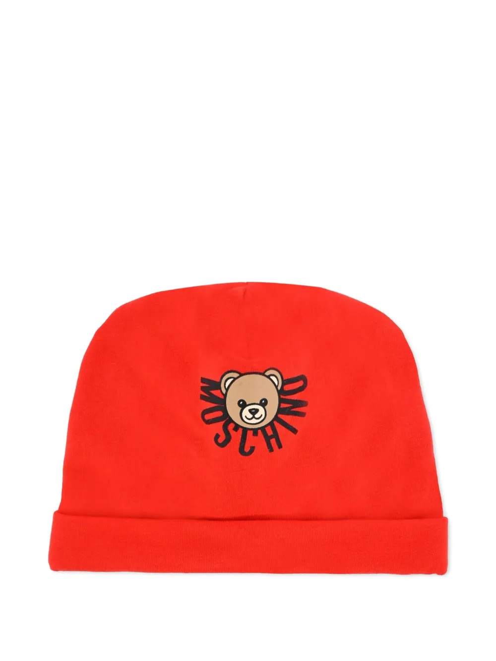 

Шапка бини с принтом Moschino Kids, красный