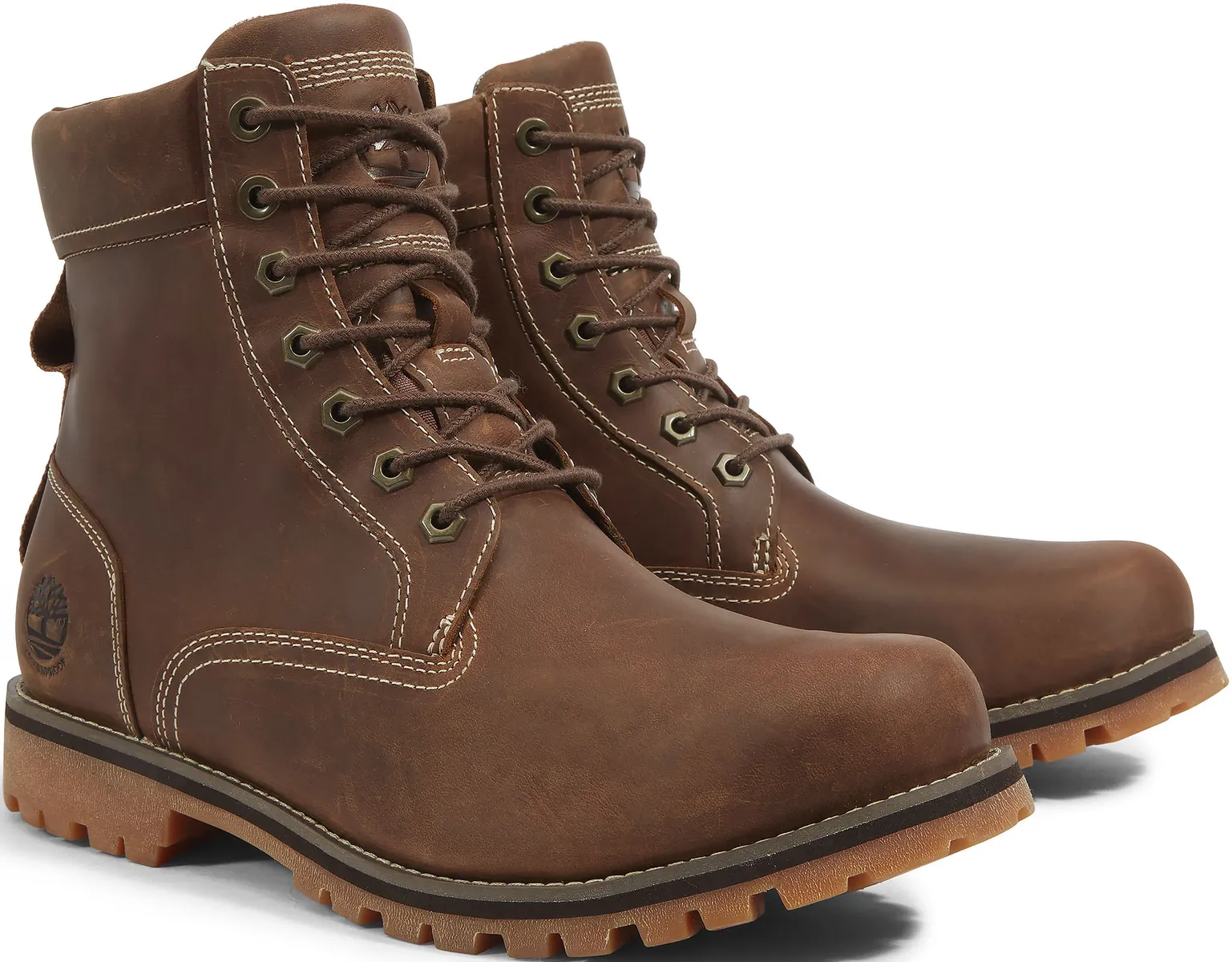 Мужские ботинки Timberland на шнуровке водонепроницаемые, коричневый — фото 3