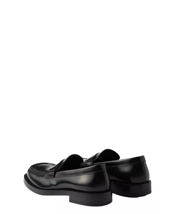Мужские лоферы из матовой кожи Prada, черный — фото 4