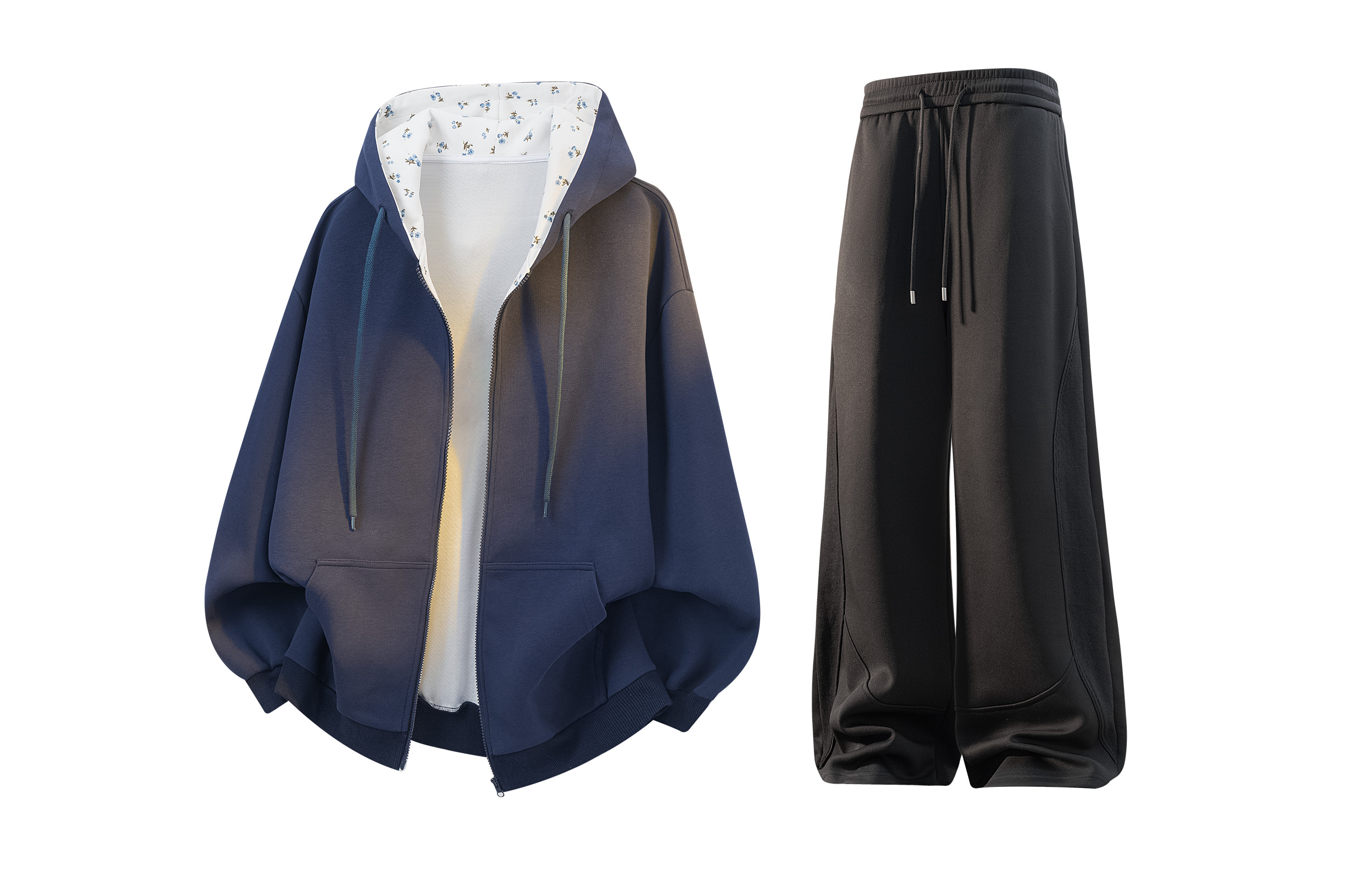 

Повседневный худи Unisex Casual Sportswear X1617, темно-синий sweatshirt+черный pants