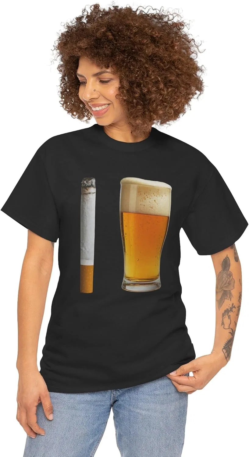 Футболка Beer and Cigarette, юмор с сарказмом и эпатажем GENERIC, черный — фото 2