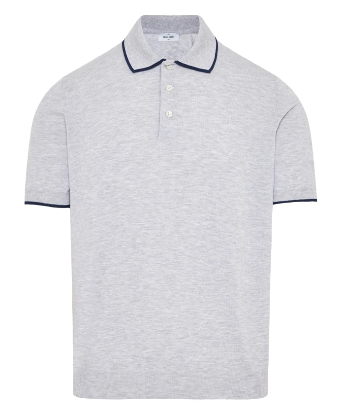 

Итальянская хлопковая рубашка поло Gran Sasso, серый
