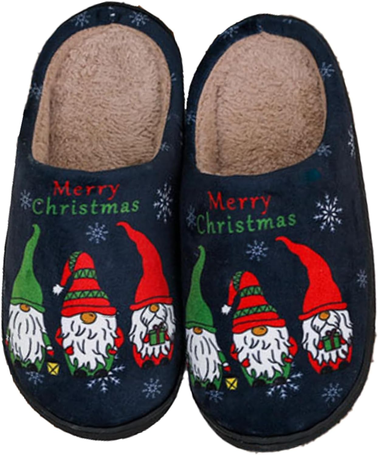 

Женские рождественские домашние тапочки с санта клаусом Oukisam, черный