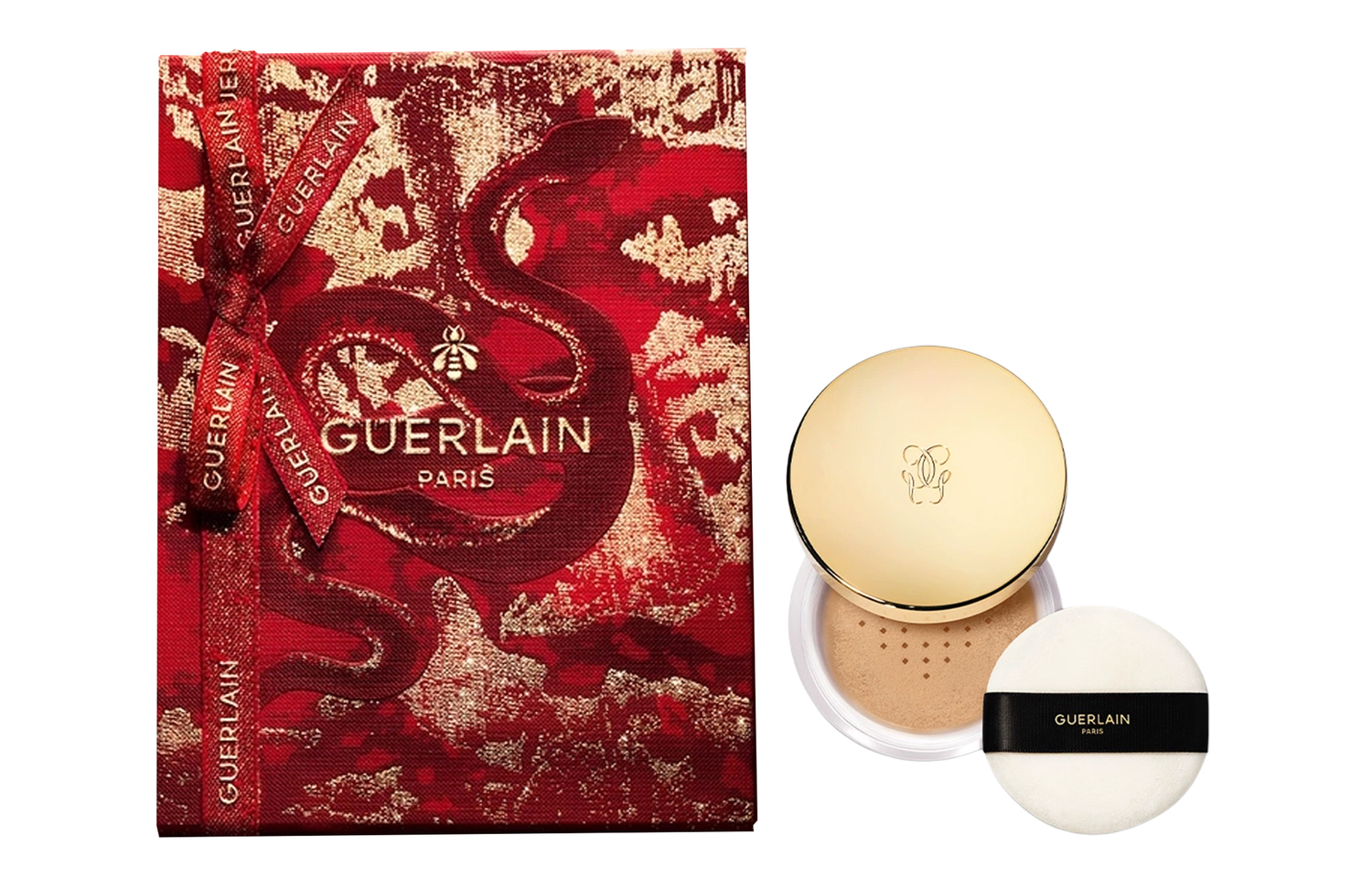 GUERLAIN Jiaolan новогодний лимитированный золотой алмазный корректирующий алмазный нежный рассыпчатый пудра для матирования и фиксации макияжа 35г — фото 4