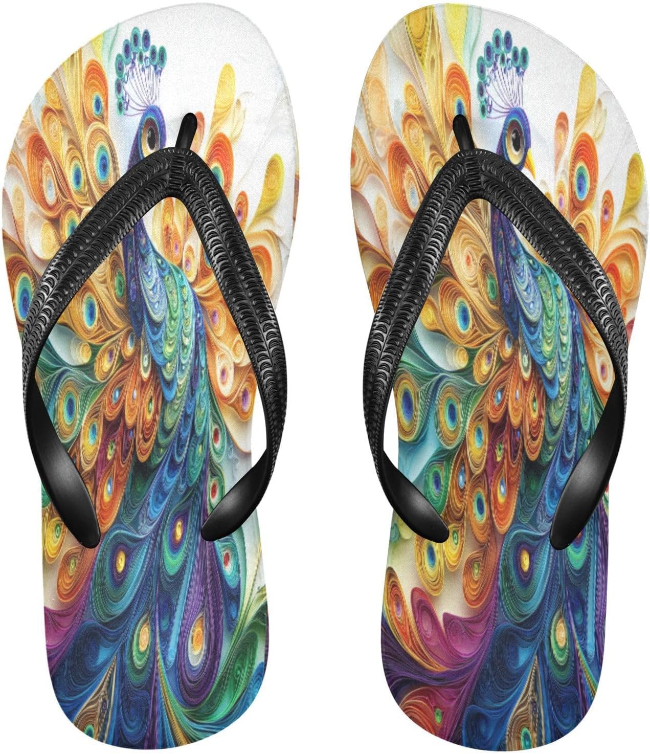 

Мужские пляжные шлепанцы Peacock White, резиновые нескользящие летние тапочки для душа и прогулок Sinestour