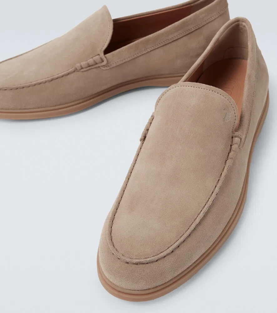 Замшевые лоферы Tod's, бежевый — фото 3