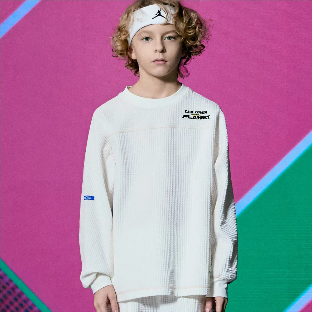 Детский лонгслив Children Of Planet Croffle Uniform, кремовый — фото 3