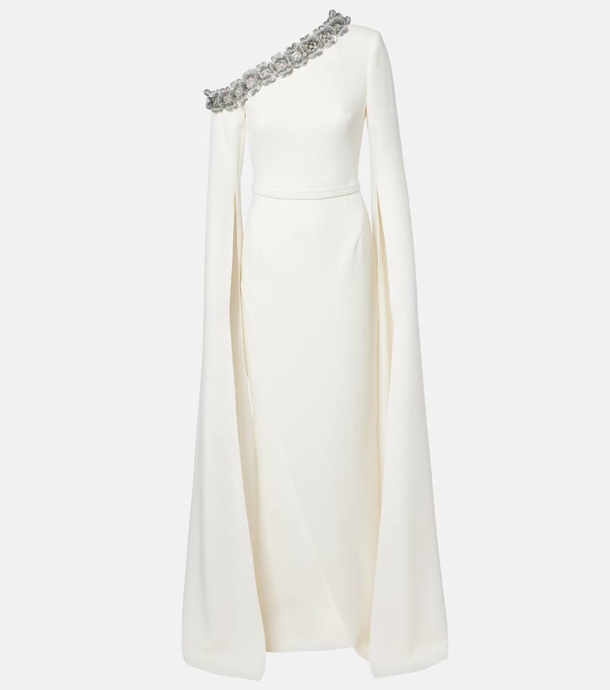 

Платье Rinna с цветочной аппликацией на одно плечо Safiyaa, Ivory with Silver