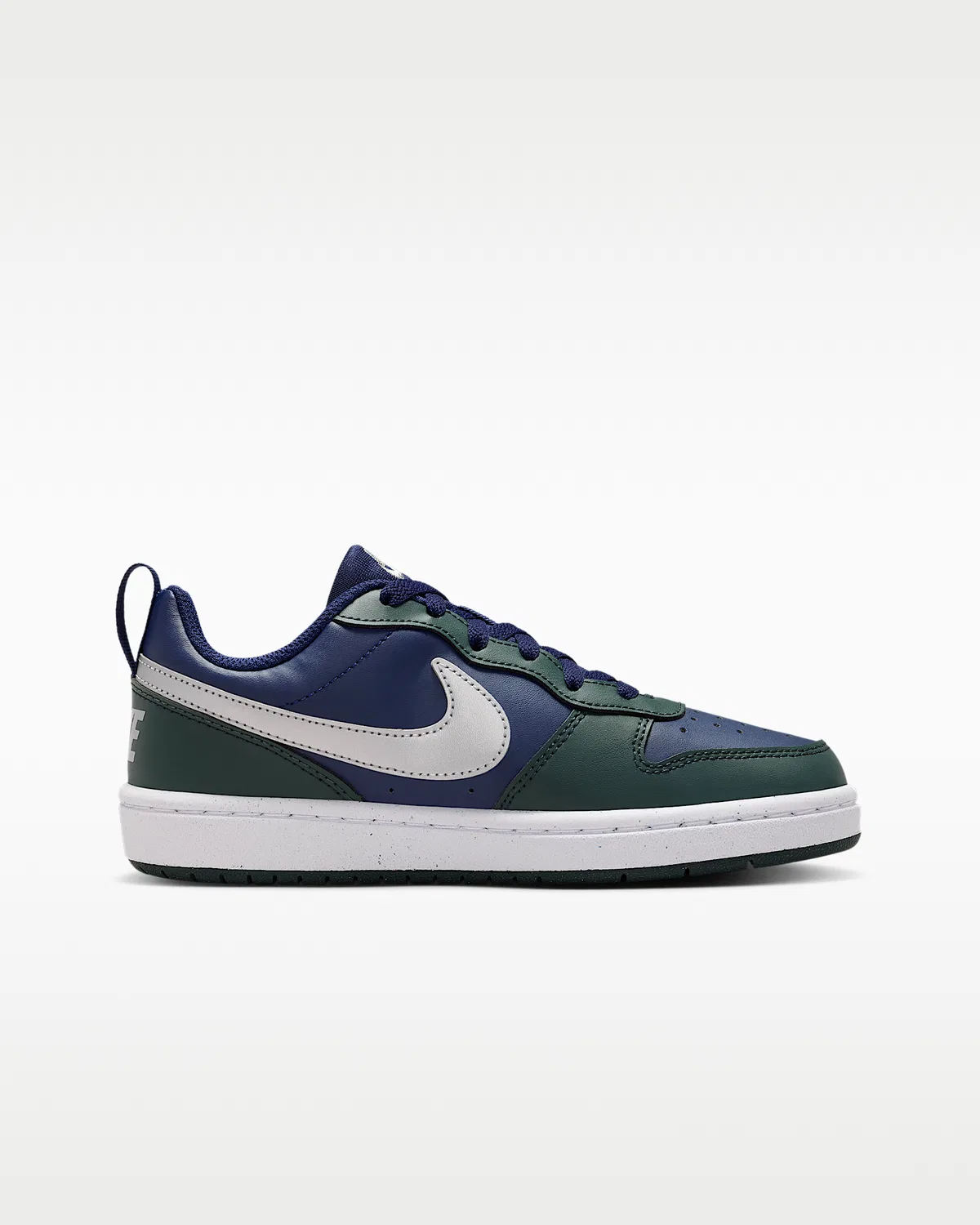 Кроссовки Nike Court Borough Low Recraft для детей, Midnight Navy/Seaweed/White/Metallic Silver — фото 3