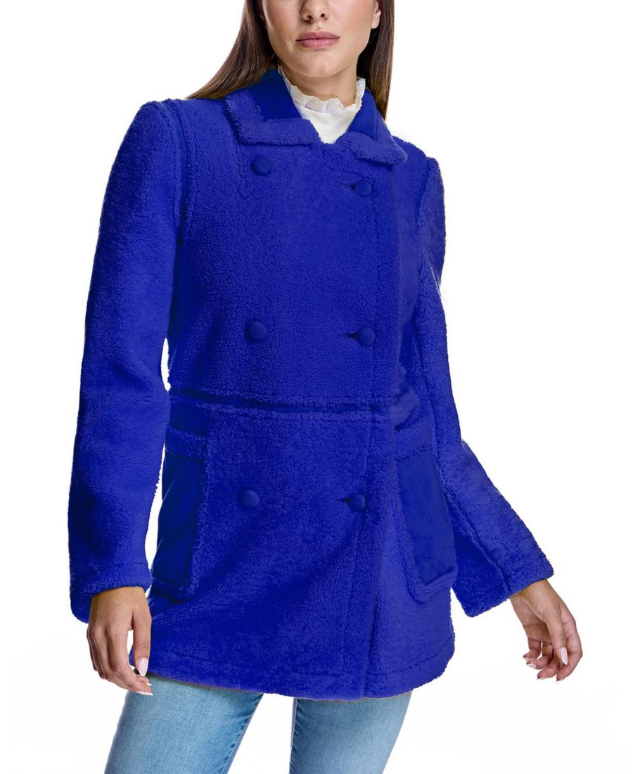 

Женская куртка-бушлат из овчины с меховой подкладкой Julia & Stella By Maximilian, Royal blue