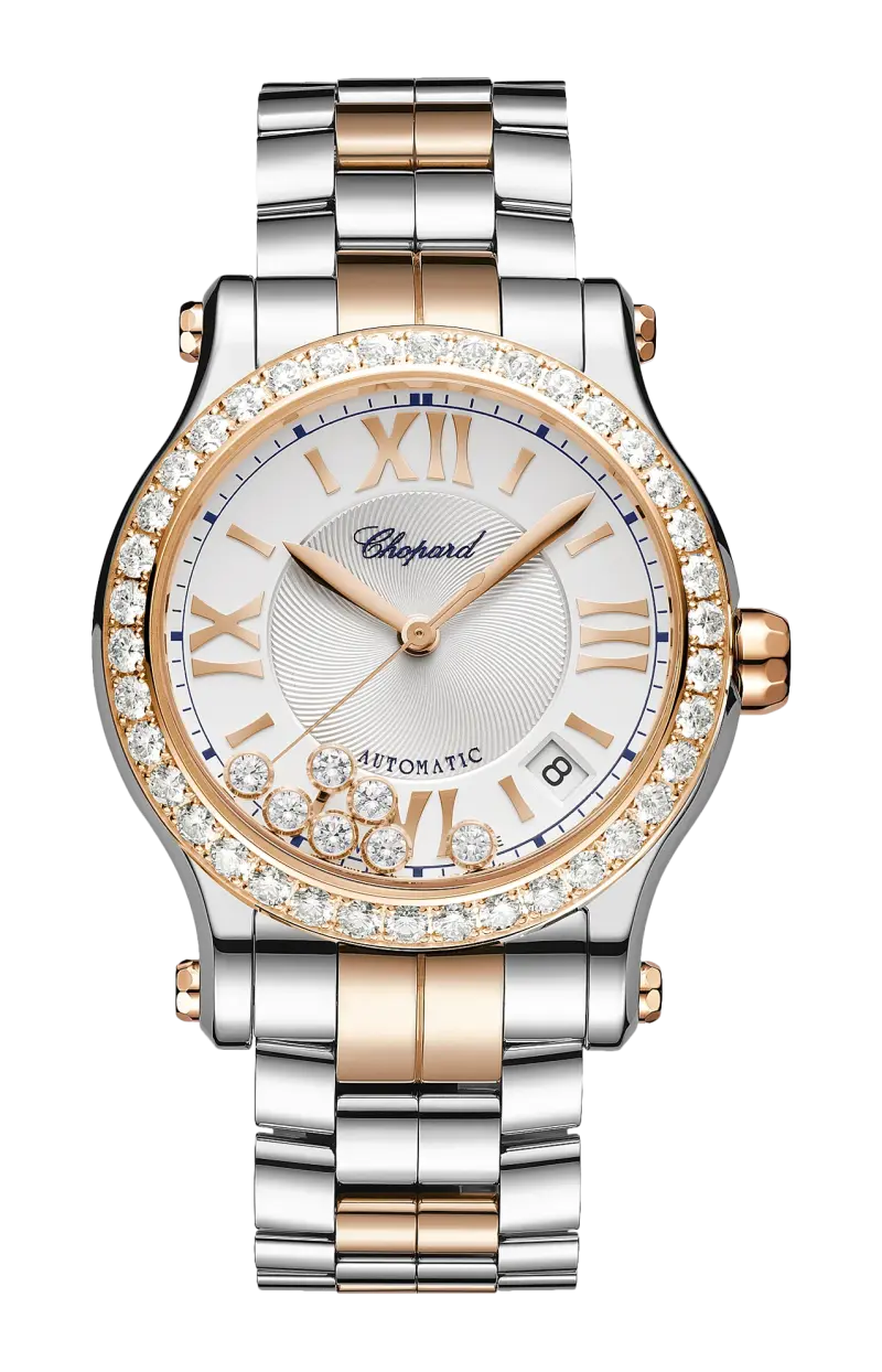 

Happy sport 36 мм, автоматические, этичное розовое золото, lucent steel, бриллианты - 278559-6025 CHOPARD