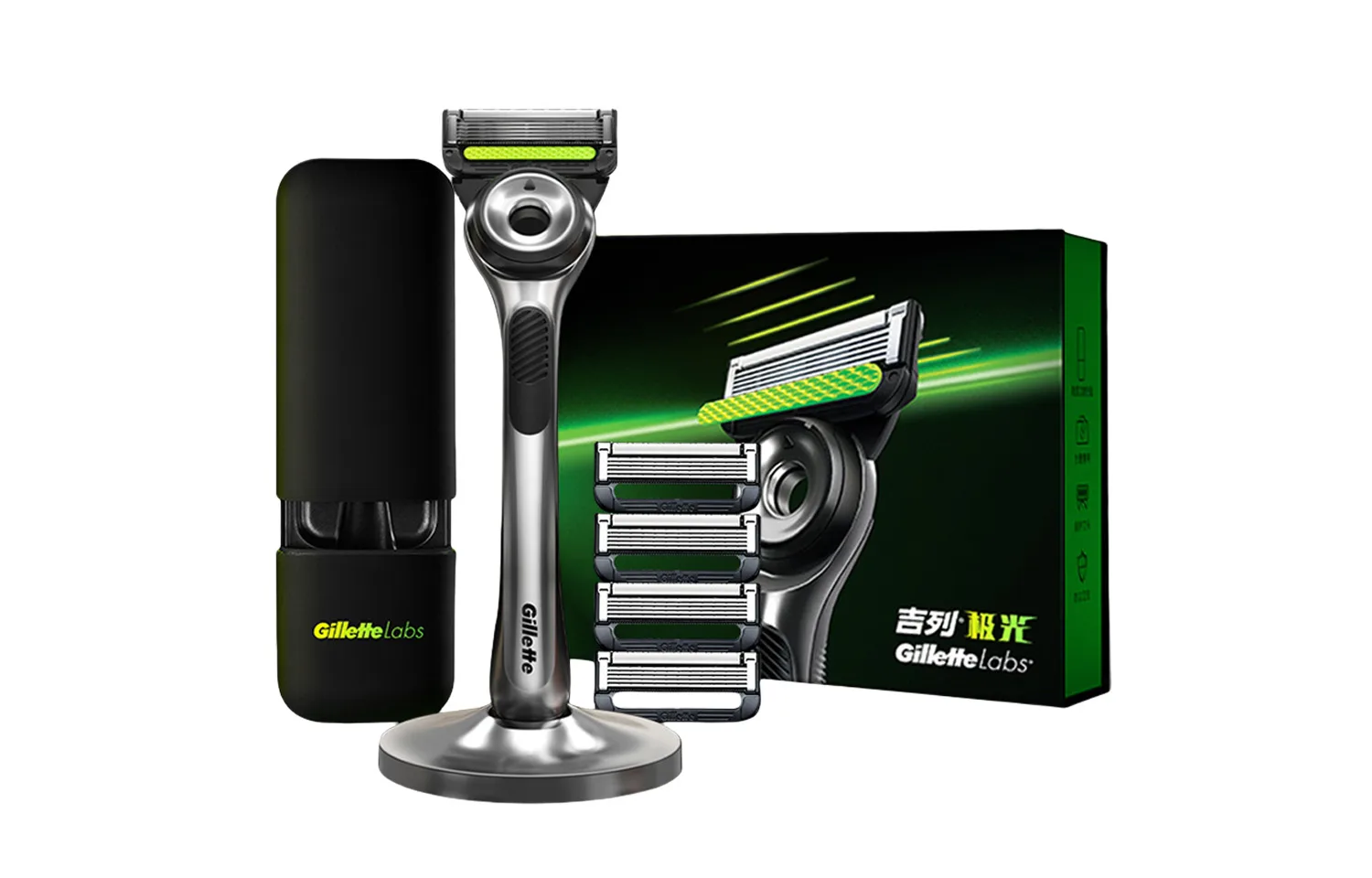 Бритвенный станок Aurora, Manual, Razor Imported Five Layer Blade для мужчин Gillette, Aurora 4-Blade Head Set (1 Stand, 4 Blades, 1 Base, 1 Storage Box)
