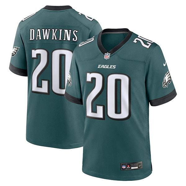 

Мужская игровая футболка Philadelphia Eagles в цвете midnight green с именем Brian Dawkins Nike