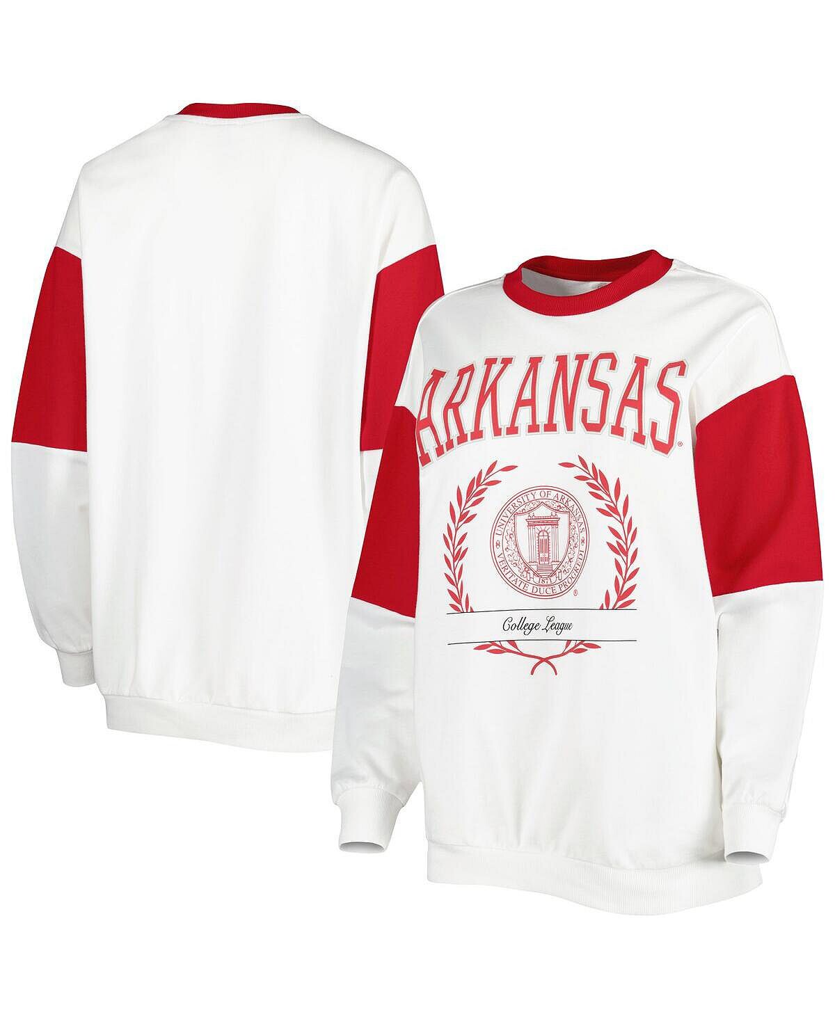 

Женский белый пуловер Arkansas Razorbacks It's A Vibe свитшот «летучая мышь» Gameday Couture, белый
