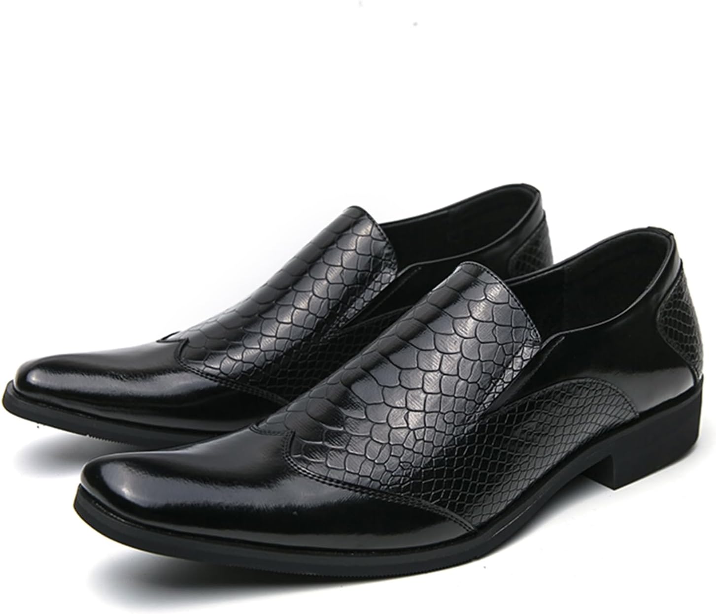 

Мужские кожаные лоферы черные слипоны с узором под змею офисные классические оксфорды танцевальные туфли Dacnakby