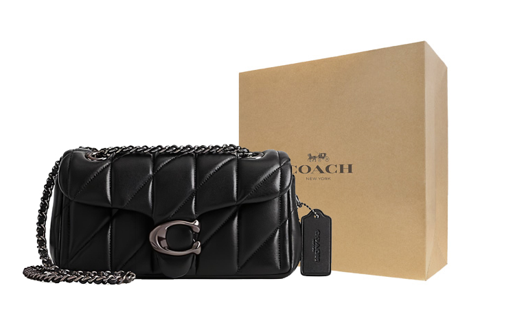 

COACH Таби овчинная женская сумка через плечо с бахромой черная