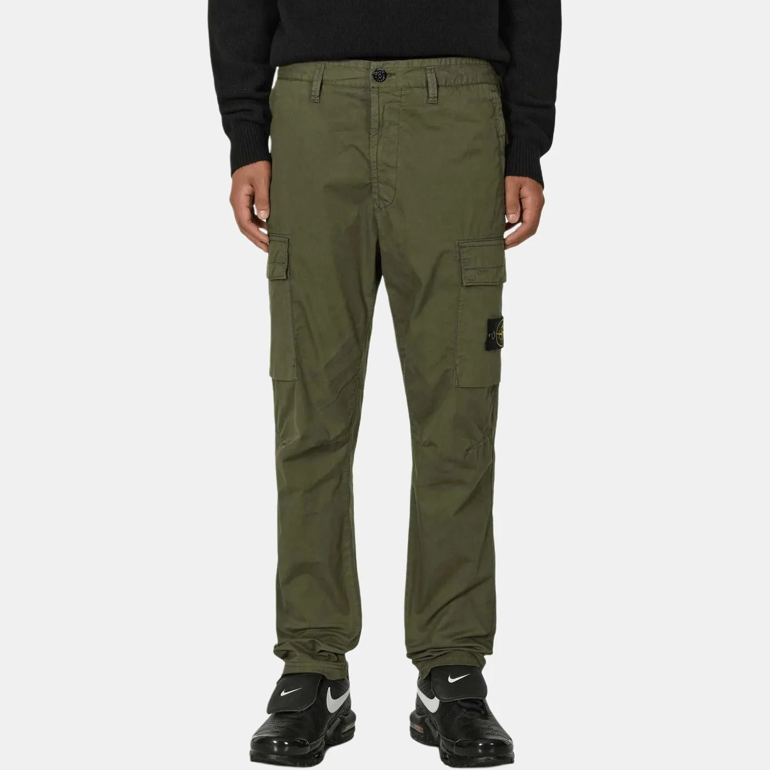 Карго брюки slim-fit с нашивкой в виде компаса STONE ISLAND, Musk Green — фото 4