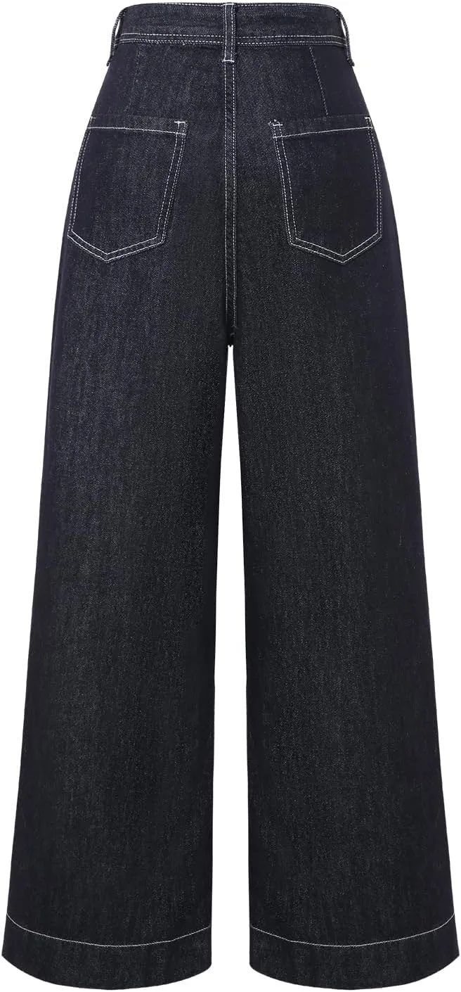 Женские джинсы Casual High Waist Straight Wide Leg Streetwear Baggy Y2K — фото 2