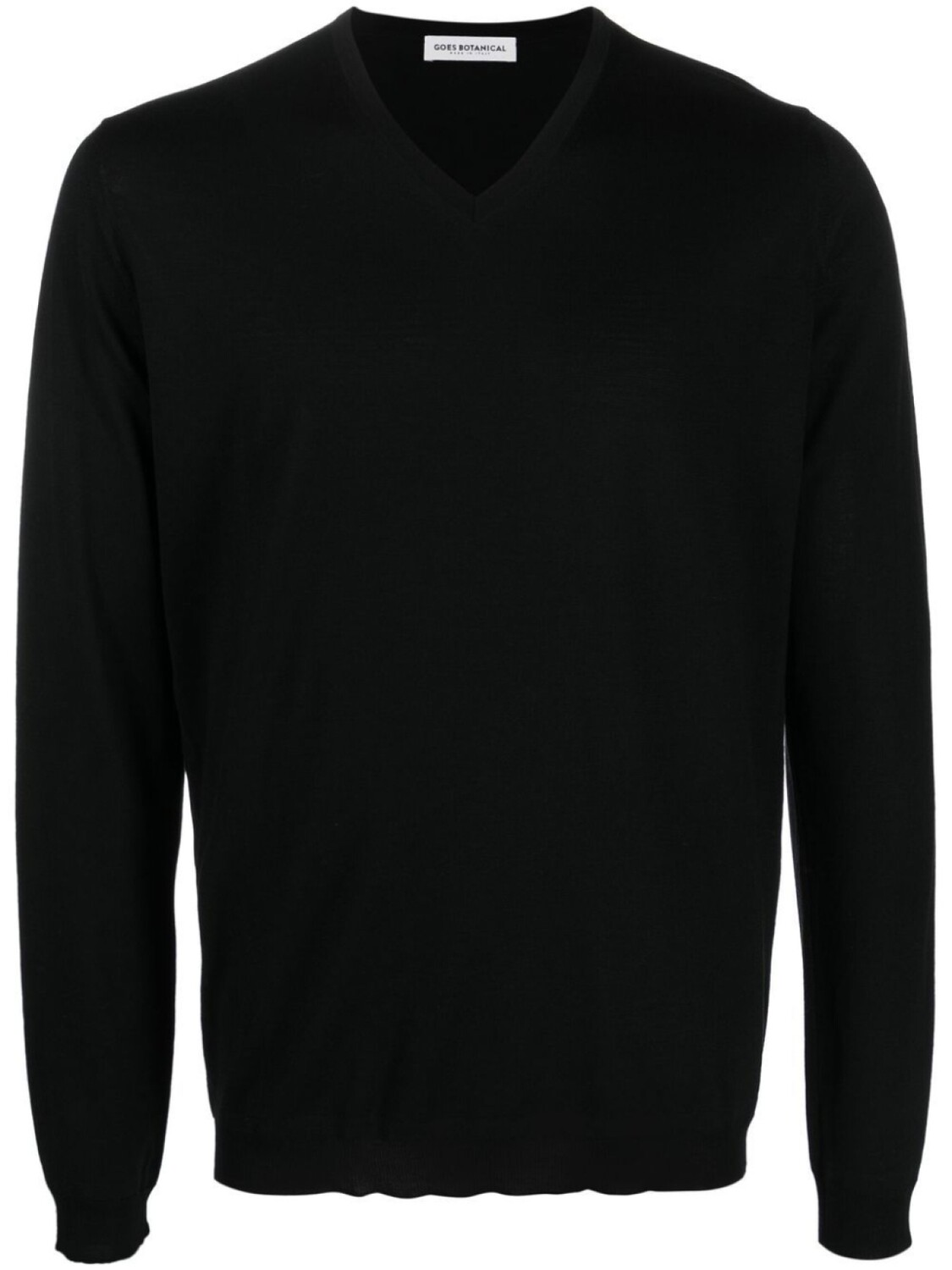 

Goes Botanical merino-wool V-neck jumper, черный