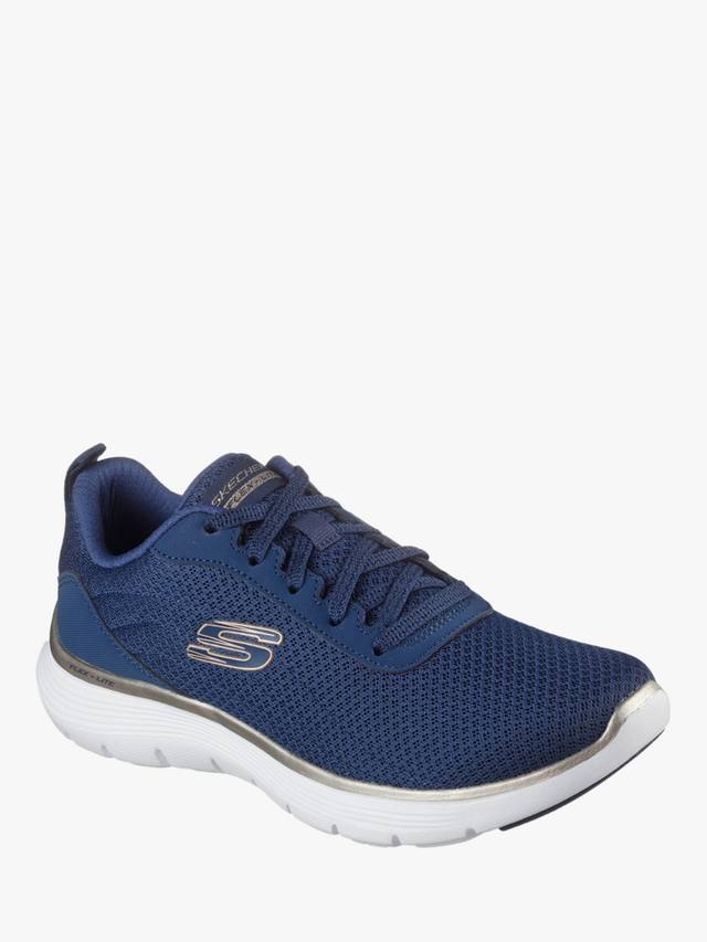 Flex Appeal 5.0 Uptake кроссовки на шнуровке Skechers, Navy/Gold — фото 2