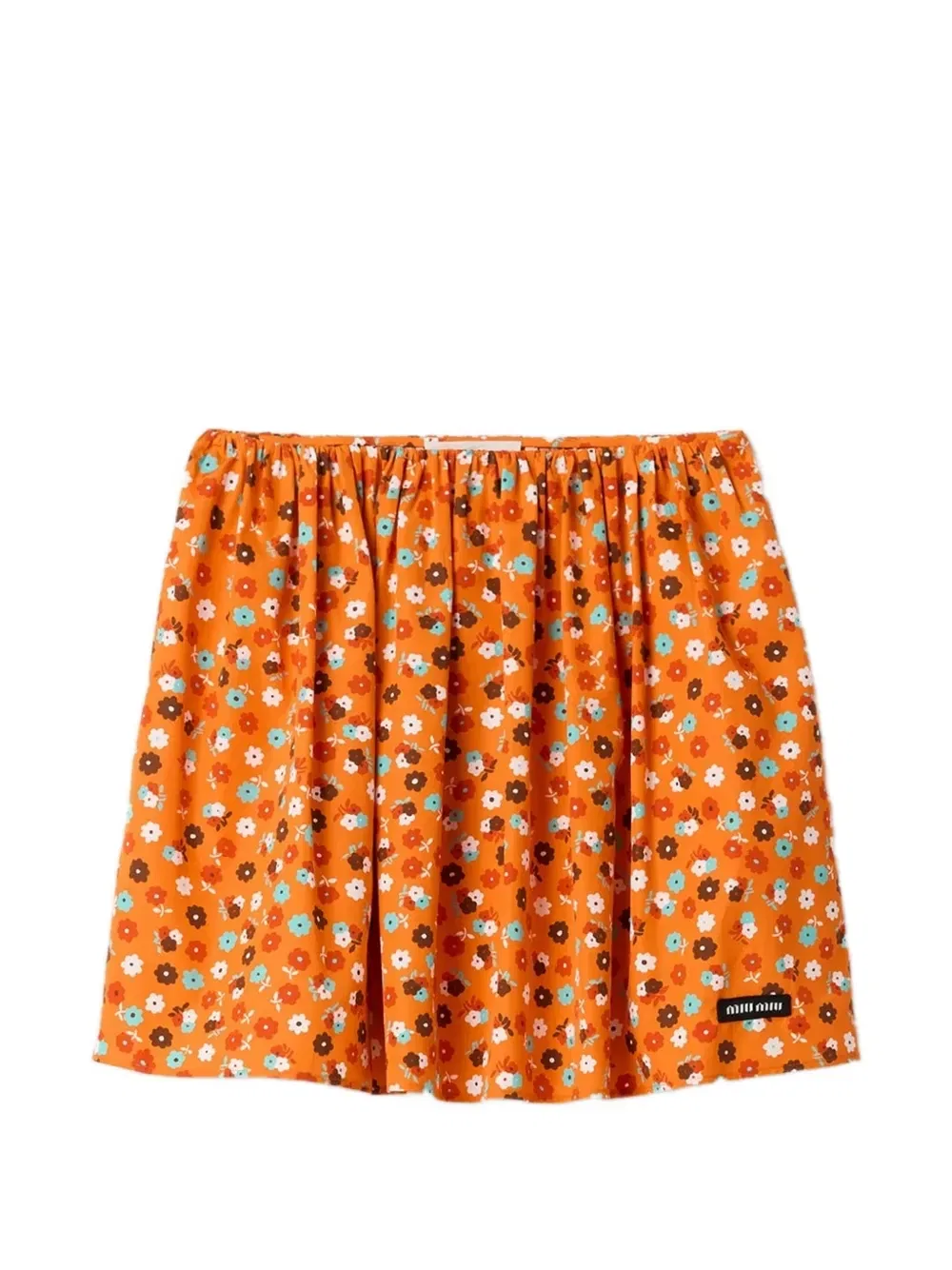 Юбка из поплина MIU MIU, оранжевый