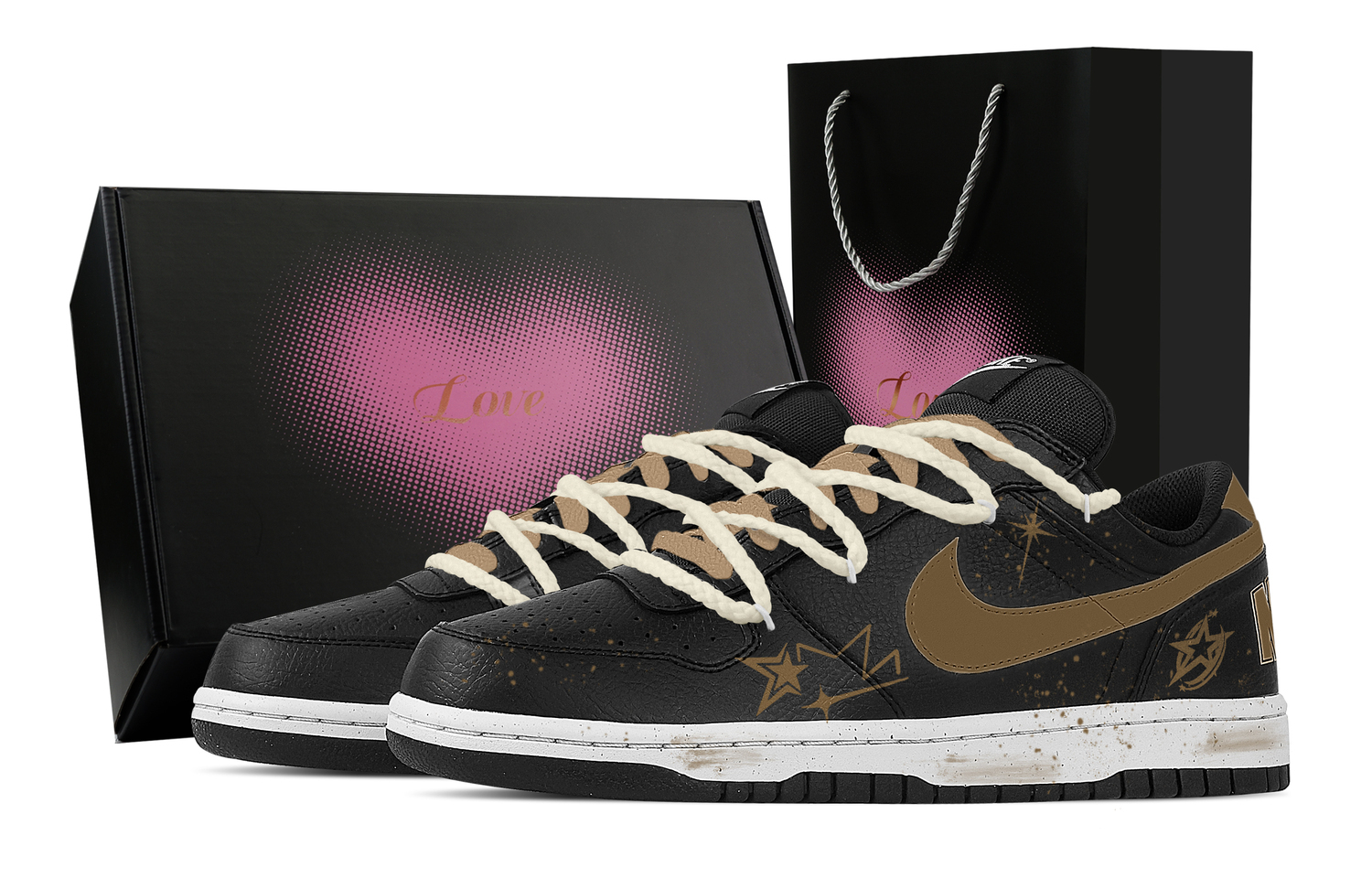 

Nike Большие ботинки Big Butterscotch, Heart Box устойчивые к истиранию дышащие низкие кроссовки для скейтбординга мужские Black Brown