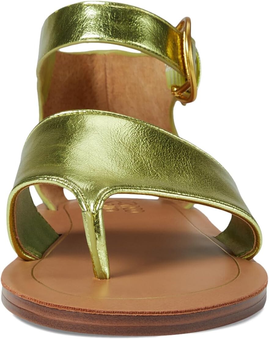 Сандалии Franco Sarto Ruth Ankle Strap Thong Flat Sandals, цвет Kiwi Green Metallic — фото 2
