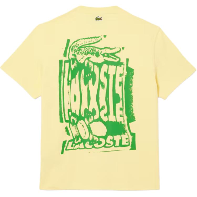Футболка LACOSTE, с принтом логотипа, желтый/зеленый — фото 3