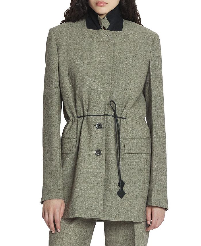 

Шерстяной жакет с поясом Lanvin, зеленый