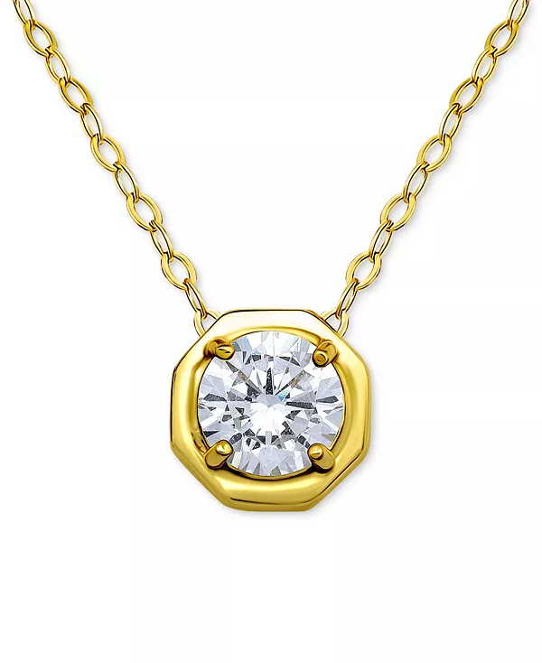 

Ожерелье с восьмиугольным кулоном из кубического циркония, стерлинговое серебро, 16 дюймов + 2-дюймовый удлинитель, эксклюзивно в Macy's (также доступно из стерлингового серебра с покрытием из 18-каратного золота) Giani Bernini, yellow