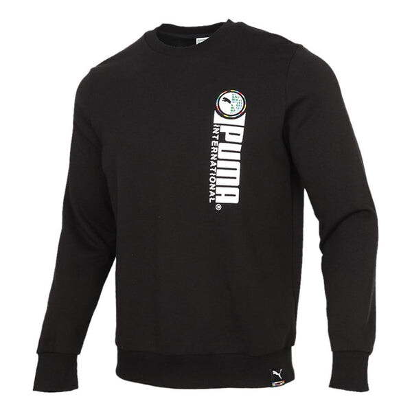 

Толстовка alphabet printing sports round neck pullover black Puma, черный