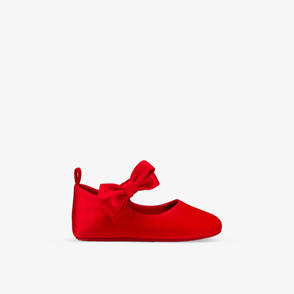 

Туфли для кроватки из креп-сатина Lou Babe с бантиками 0–12 месяцев Christian Louboutin, цвет loubi