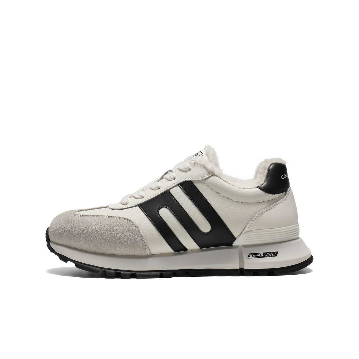 

Противоскользящие и износостойкие, увеличивающие высоту, теплые повседневные мужские кроссовки Belle, белый/серый/черный (faux wool lining)