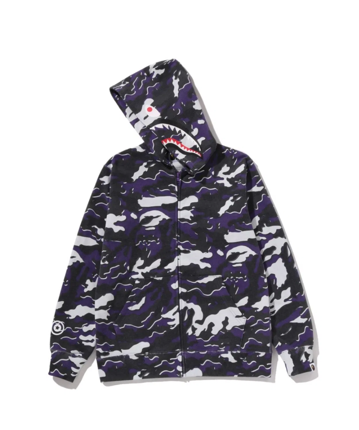 Худи-зипка с капюшоном GLITCH WOODLAND CAMO SHARK A BATHING APE, зелёное — фото 2