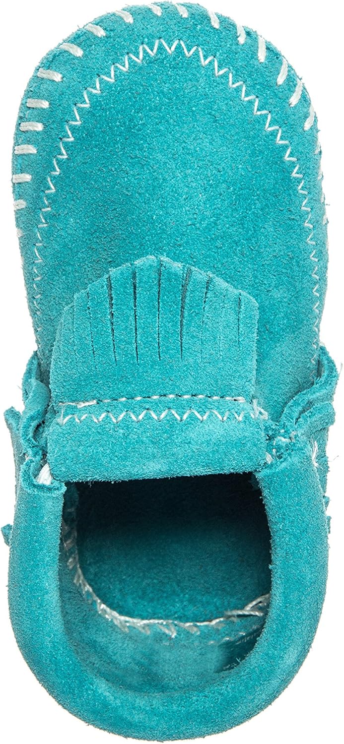 Детские пинетки Minnesota для девочек Riley Moccasin - 1166 Minnetonka, Turquoise — фото 3
